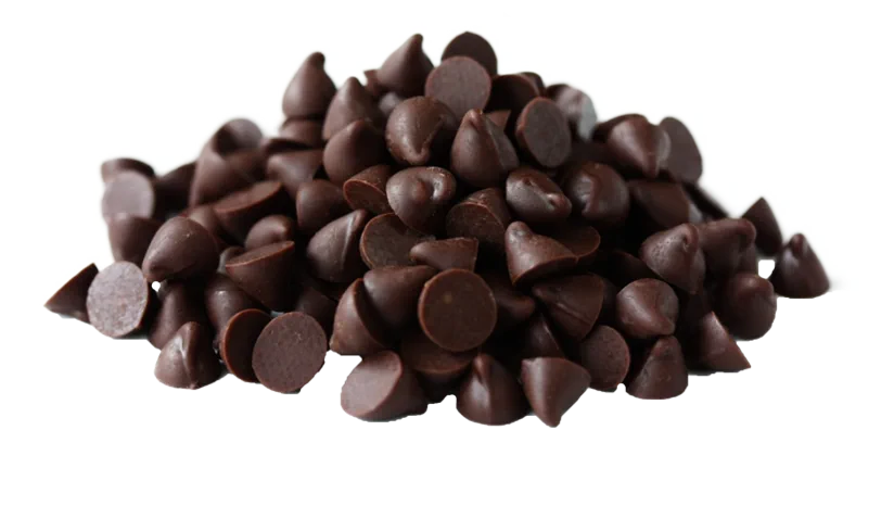 Dark chocolate drops ready to melt