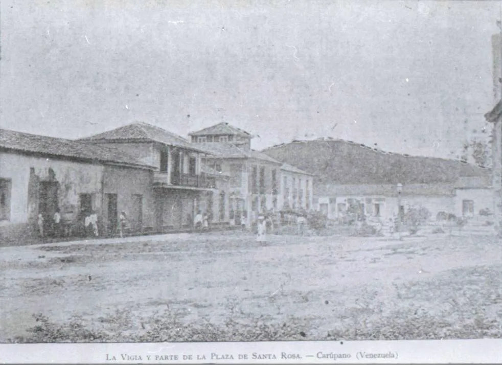 Old postcard: La Vigía and part of the Plaza de Santa Rosa, Carúpano