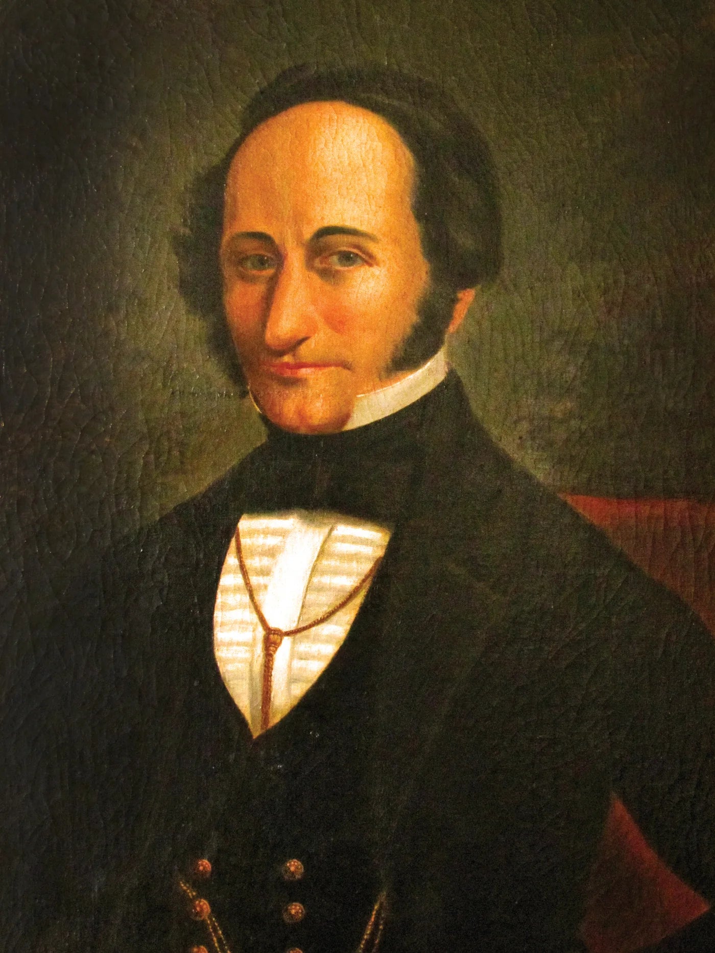 Portrait of Vicente Franceschi Vicentelli: a man with dark side-whiskers in a black coat and a white waistcoat